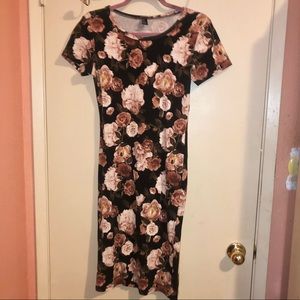 Rue21 Pink Flowered Black Body Dress